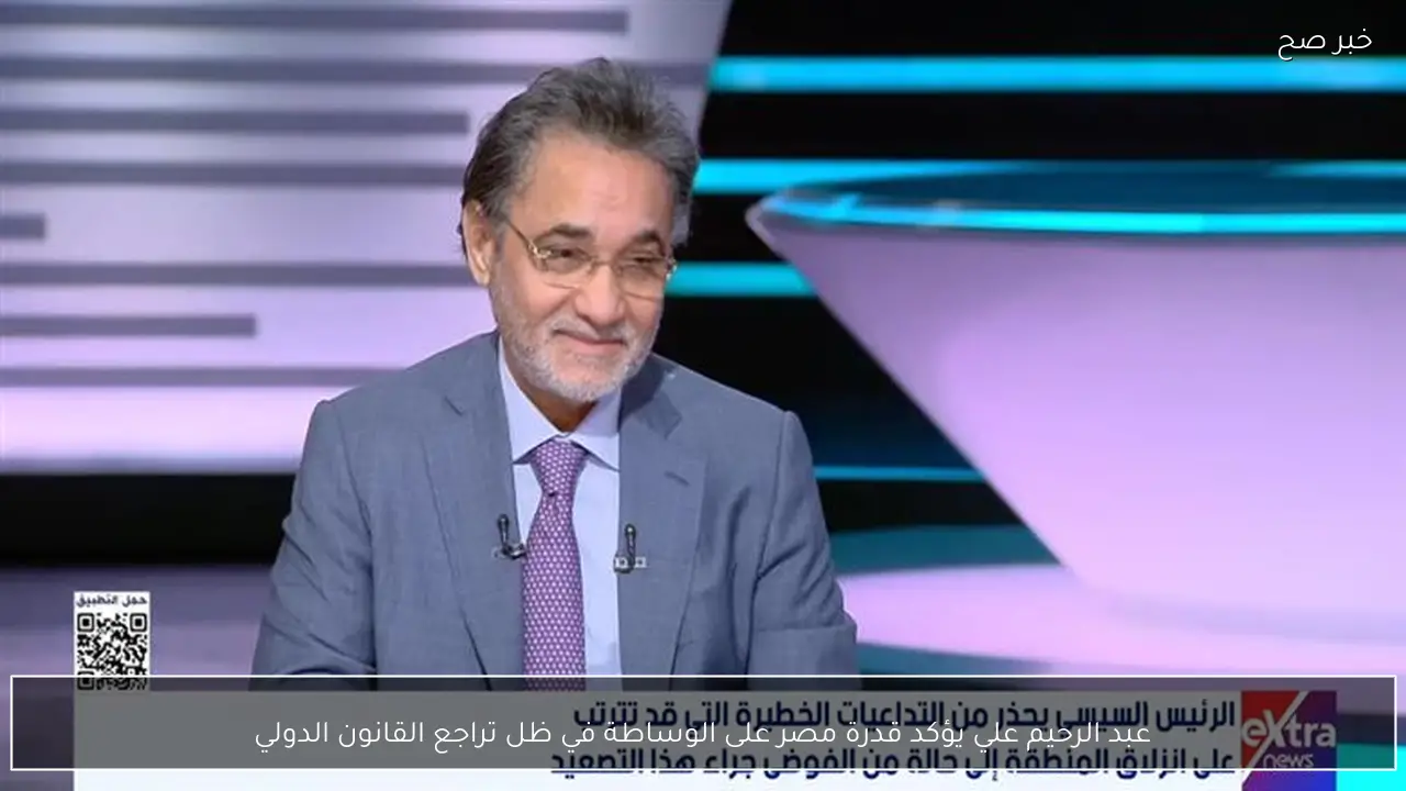 عبد الرحيم علي يؤكد قدرة مصر على الوساطة في ظل تراجع القانون الدولي