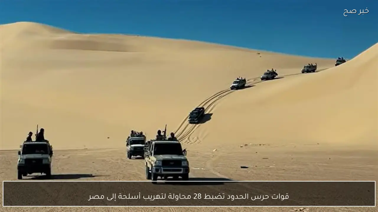 قوات حرس الحدود تضبط 28 محاولة لتهريب أسلحة إلى مصر