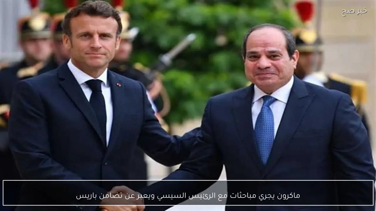 ماكرون يجري مباحثات مع الرئيس السيسي ويعبر عن تضامن باريس