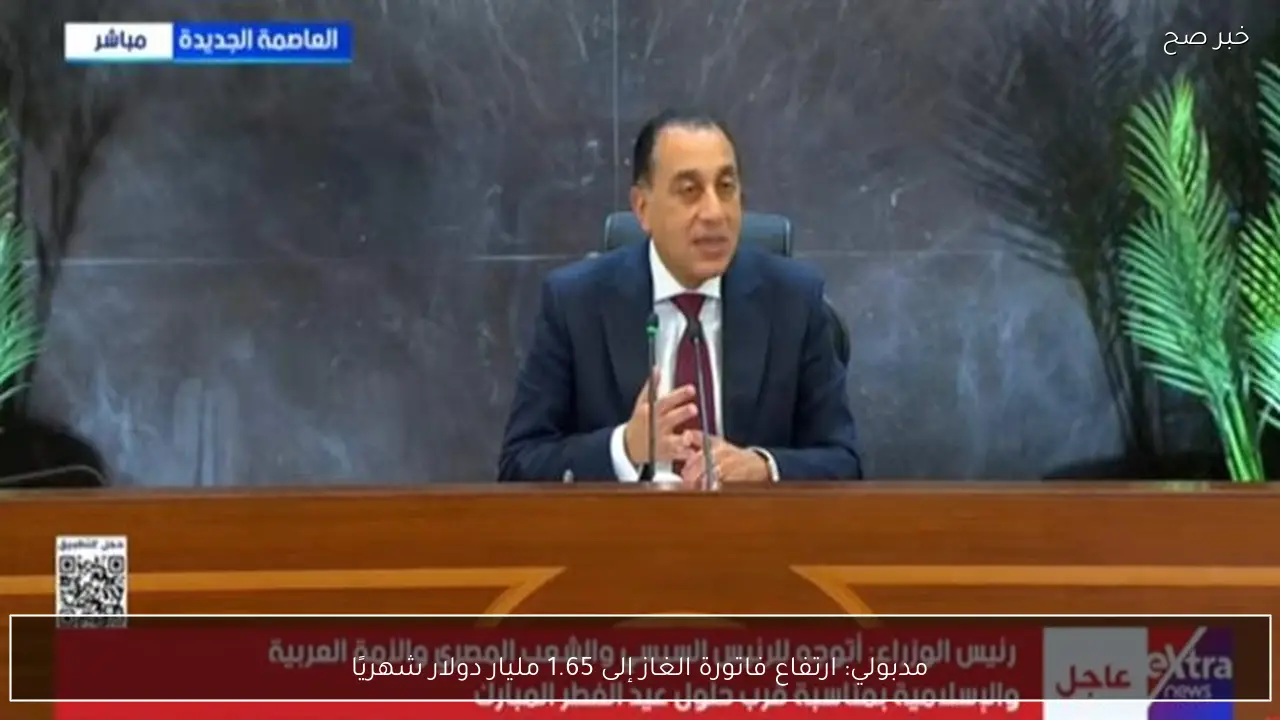 مدبولي: ارتفاع فاتورة الغاز إلى 1.65 مليار دولار شهريًا