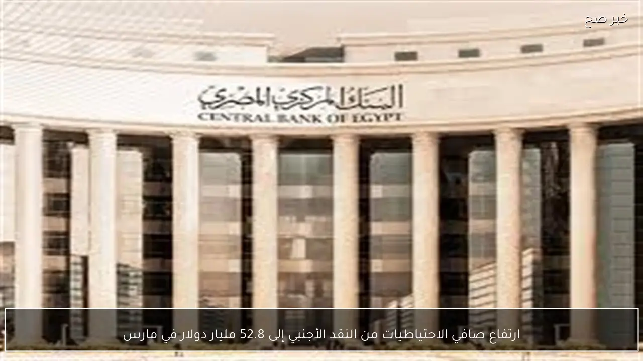 ارتفاع صافي الاحتياطيات من النقد الأجنبي إلى 52.8 مليار دولار في مارس