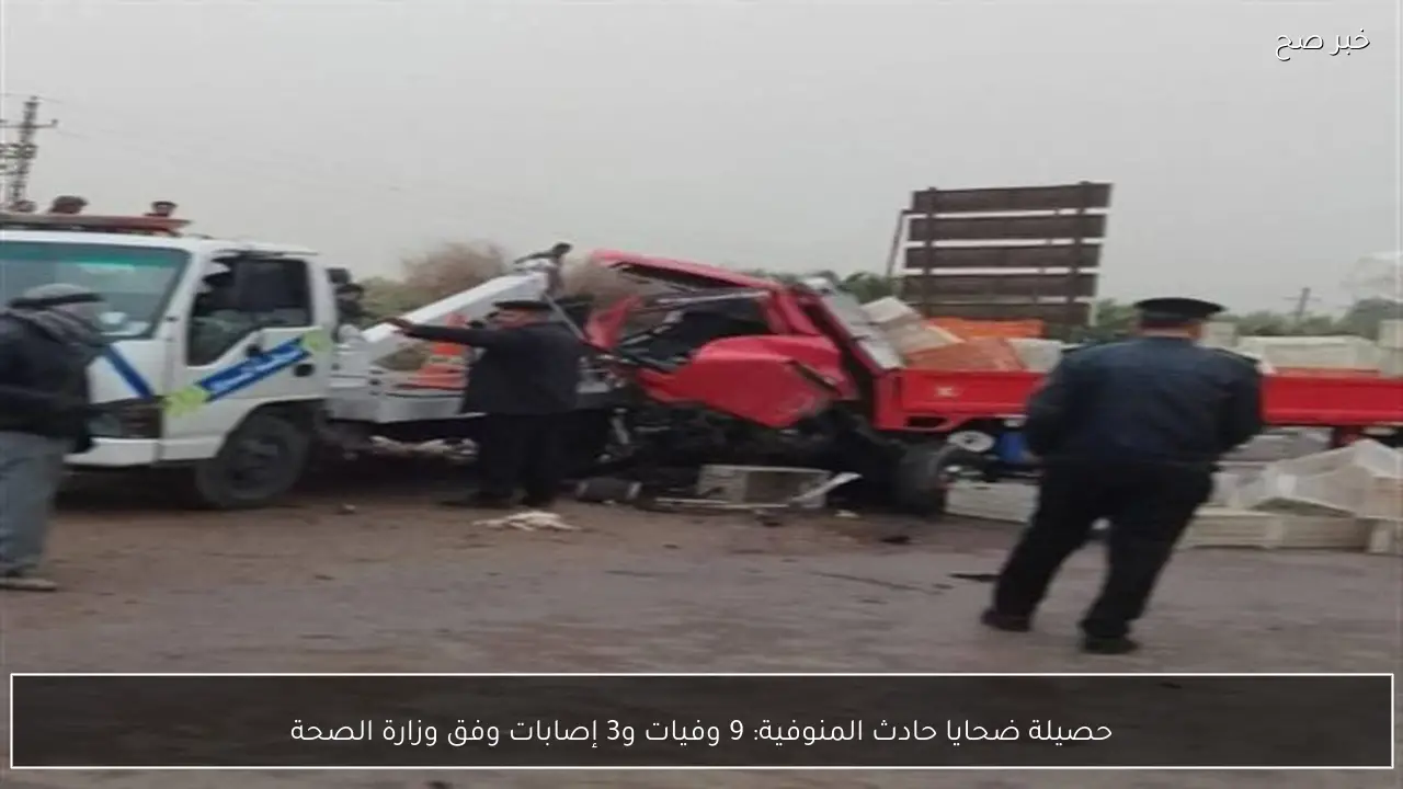 حصيلة ضحايا حادث المنوفية: 9 وفيات و3 إصابات وفق وزارة الصحة