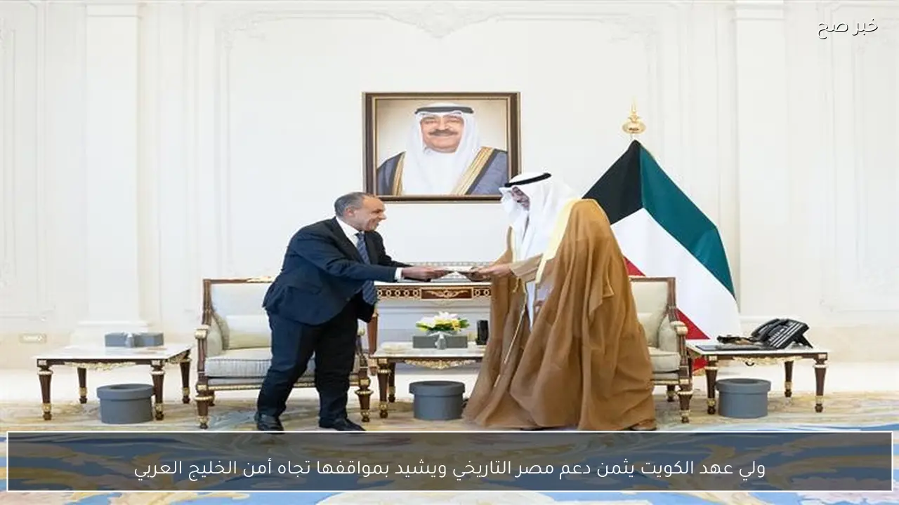 ولي عهد الكويت يثمن دعم مصر التاريخي ويشيد بمواقفها تجاه أمن الخليج العربي